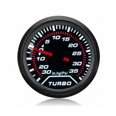 Universal 52mm 2inch White LED Car Turbo Boost Press Pressure Gauge Smoked Dial Psi
