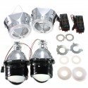 2.5 Inch H1/H4/H7 Bi-Xenon HID Projector Headlights Conversion Kit with Lens CCFL Angel Eyes Halo Ring Lights Shroud LHD