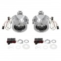 2.5 Inch H1/H4/H7 Bi-Xenon HID Projector Headlights Conversion Kit with Lens CCFL Angel Eyes Halo Ring Lights Shroud RHD