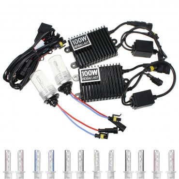 2Pcs 100W H1 Car Xenon Headlights Bulbs HID Lamp Kit with Ballast 4300K-12000K DC 12V