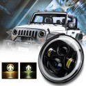 2Pcs 7 Inch Car Round LED Headlights Head Turn Signal Lamps DRL High/Low Beam Waterproof IP67 For Jeep Wrangler