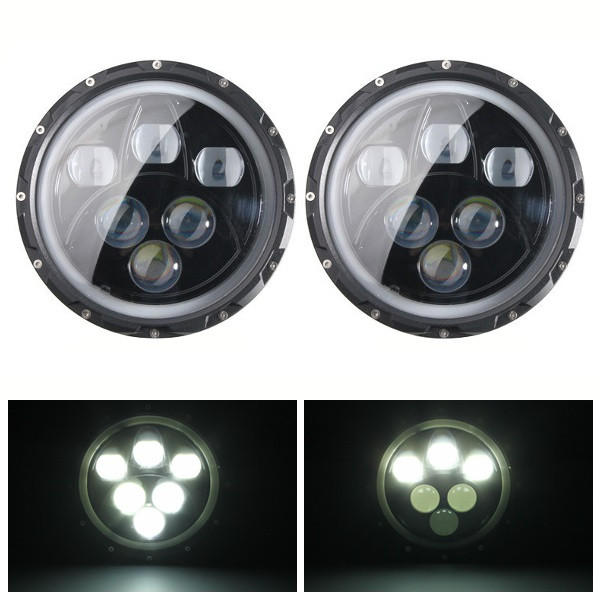 2pcs H4 H13 7inch 60W 6500K IP67 Hi/Lo Beam LED Headlights For Jeep Wrangler JK TJ LJ CJ