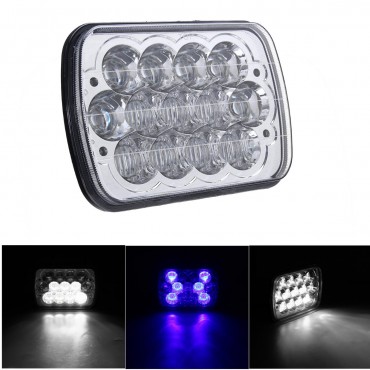 5X7 Inch H4 13 LED Headlights High Low Dual Beam Light with Atmosphere Lamp DC9-32V 40W for Jeep Grand Cherokee Dodge