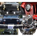 7 Inch 75W Car LED Headlight High Low Beam DRL H4 Adapter For Jeep Wrangler