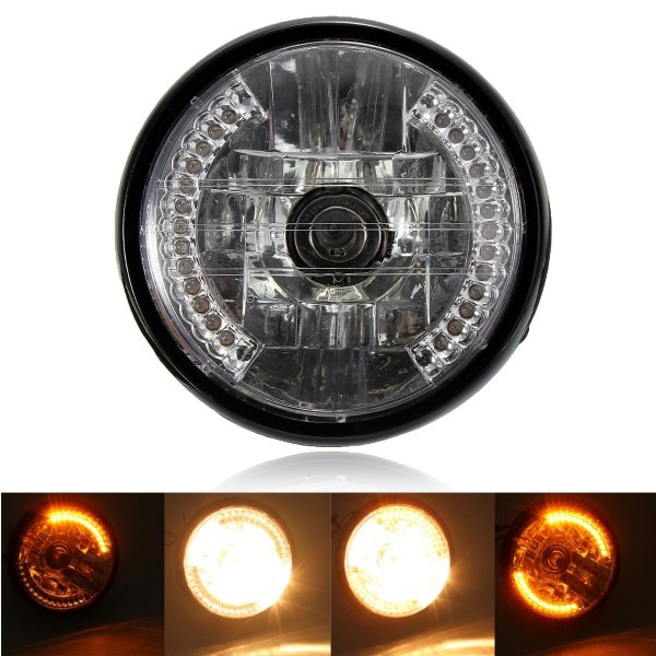 7 Inch H4 35W Halogen Headlights With LED Turn Signal For Motorcycle Car