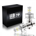 7P 90W LED Headlights Bulbs Fog Lamps H1 H4 H7 10000LM 6000K White Universal 2PCS