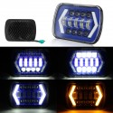 7X6Inch H4 LED Car Headlights Hi-Lo Combo Beam Halo DRL 55W for Jeep Cherokee Pickup