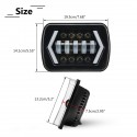 7x6 5X7 55W H4 LED Headlights DRL 1PCS for Jeep/Cherokee XJ/Wrangler YJ/Toyota Pickup