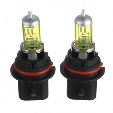 A Pair of 9007 HID Xenon Light Bulbs Lamps DC12V Yellow 3000K-3500K