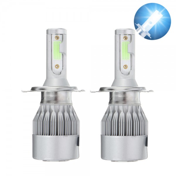 C6 COB LED H4 H7 Car Headlights 8000K Ice Blue Bulbs H1 9005 9006 Fog Lamps 72W 7600LM