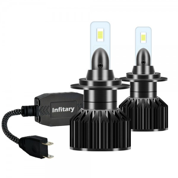 Infitary V2 Car CSP LED Headlights H1 H3 H4 H7 H11 9005 9006 Fog Light 72W 12000LM 6500K White Super Bright 2Pcs