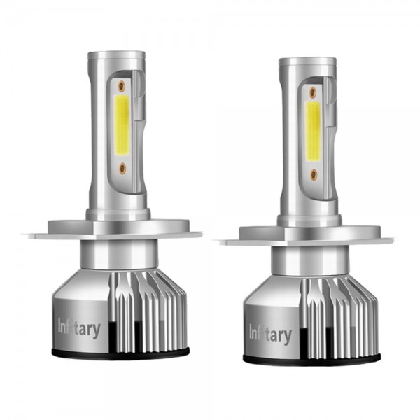 Infitary V3 Car COB LED Headlights H1 H3 H4 H7 H11 H13 9004 9005 9006 9007 Fog Light 72W 10000LM 6500K White 2Pcs