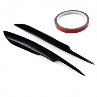 Matte Black Headlight Eyebrows Eye Lid Cover Molding Trim For Audi A4 S4 RS4 B7 2005-2008