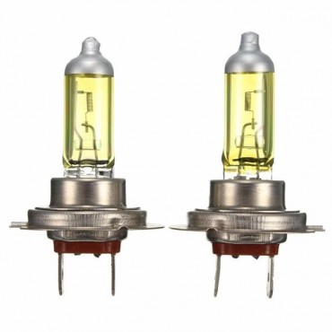Pair 55W 12V H7 Amber Xenon Headlight High Beam Halogen Light Lamp Bulbs