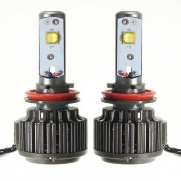 Pair 60W Turbo LED Headlight Lamp H11 H9 H8 7200LM 6000K with Wire