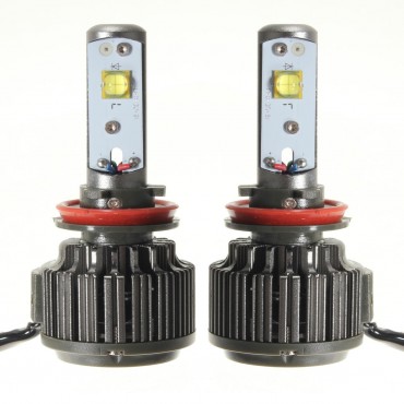 Pair 60W Turbo LED Headlight Lamp H11 H9 H8 7200LM 6000K with Wire