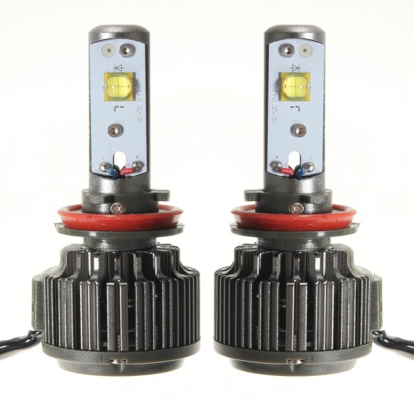 Pair 60W Turbo LED Headlight Lamp H11 H9 H8 7200LM 6000K with Wire