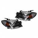 Pair Left + Right Front Head Light Lamp LED Headlights For Mitsubishi Outlander 2003-2006