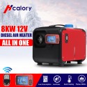 1-8KW 12V Parking Heater Car Heating Tool Diesel All in One Unit Air Heater Single Hole LCD Monitor Parking Warmer For Car Truck Bus Boat RV