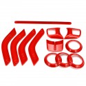 12pcs Car ABS Interior Decorative Trim Kit Moulding Trim Strip for Jeep Wrangler Cab 4Door 11-17