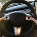 3Pcs Wheel Steering Panel Cover Trims Sliver Stainless Steel For Tesla Model 3