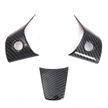 3pcs ABS Steering Wheel Cover Trim Carbon Fiber For Tesla model 3 17-19