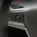 3pcs ABS Steering Wheel Cover Trim Carbon Fiber For Tesla model 3 17-19