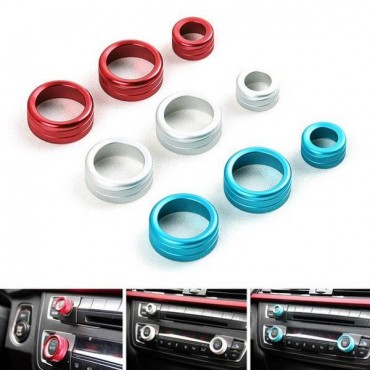 3pcs/set Car Alu Decorative Covers Stereo A/C Knob Circles Knob Ring for BMW 5 6 7 series 5series GT