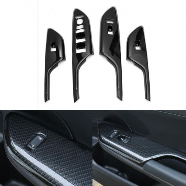 4pcs ABS Carbon Fiber Style Door Arm Rest Window Lift Cover Sticker For Honda Civic 2016 2017