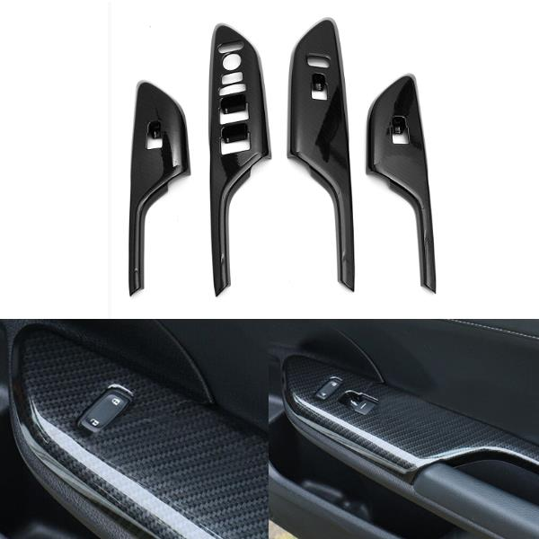 4pcs ABS Carbon Fiber Style Door Arm Rest Window Lift Cover Sticker For Honda Civic 2016 2017