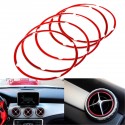 5pcs Red Air Vent Outlet Ring Cover For Mercedes Benz CLA GLA180 200 220 260