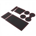 7Pcs Auto Car Accessories Water Cup Coasters Slot Non-Slip Carbon Fiber