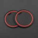 7Pcs Auto Car Accessories Water Cup Coasters Slot Non-Slip Carbon Fiber