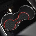 7Pcs Auto Car Accessories Water Cup Coasters Slot Non-Slip Carbon Fiber