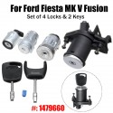 Set of 4 Lock Door Ignition Barrel Petrol Flap Tailgate with 2 Keys 1479660 for Ford Fiesta MK V Fusion