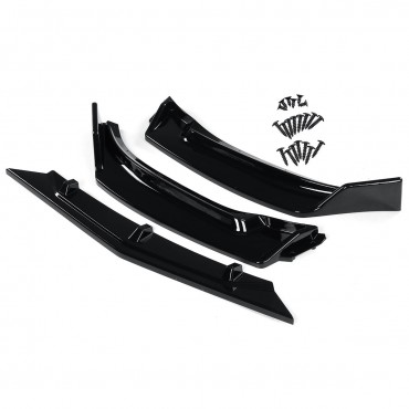 3PCS For 2014-2018 Mazda 3 Axela Painted Black Front Bumper Body Kit Spoiler Lip