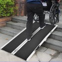 7FT Non-Skid Aluminum Portable Multifold Wheelchair Ramp 600 lb Mobility Scooter Carrier