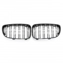 A Pair Of ABS Gloss Black Front Kidney Grille For BMW E87 1 Series 08-13