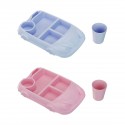 Cartoon Kids Dinnerware Set Eco-Friendly Bamboo Assembled Tableware With Plate Bowl Cup Picnic Kitchen Dinner Set