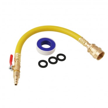 RV Hose Kit Motorhome Sprinkler Blowout Adapter 15 Inch Hose 1/4 Inch Industrial Plug Switch Valve