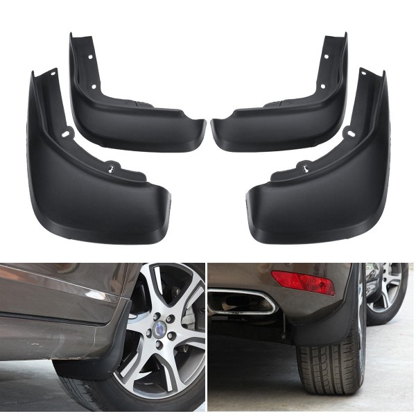 4PCS Black Car Front Rear Mud Flap Guard Mud Mudguards Set For Volvo XC60 2014-2017