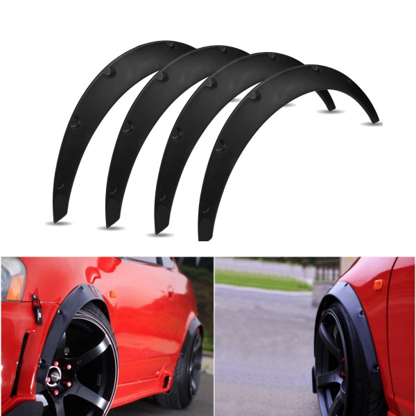 4Pcs 2 Inch/50mm Universal Flexible Car Wheel Fender Flares Extra Wide Body Wheel Arches