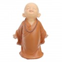 16.5cm Resin Buddhas Statue Monk Sculpture Car Home Garden Decor Ornament Brown