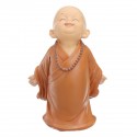 16.5cm Resin Buddhas Statue Monk Sculpture Car Home Garden Decor Ornament Brown