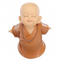 16.5cm Resin Buddhas Statue Monk Sculpture Car Home Garden Decor Ornament Brown