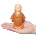 16.5cm Resin Buddhas Statue Monk Sculpture Car Home Garden Decor Ornament Brown