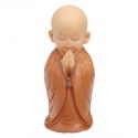 16.5cm Resin Buddhas Statue Monk Sculpture Car Home Garden Decor Ornament Brown