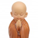 16.5cm Resin Buddhas Statue Monk Sculpture Car Home Garden Decor Ornament Brown