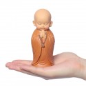 16.5cm Resin Buddhas Statue Monk Sculpture Car Home Garden Decor Ornament Brown