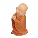 16.5cm Resin Buddhas Statue Monk Sculpture Car Home Garden Decor Ornament Brown